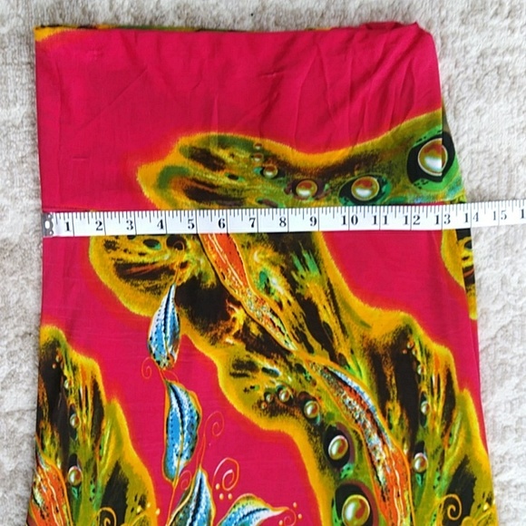 NWT Julia Silk Blend Tropical Maxi Fun Beachy Vibe Skirt S/M Red Yellow - Picture 15 of 16